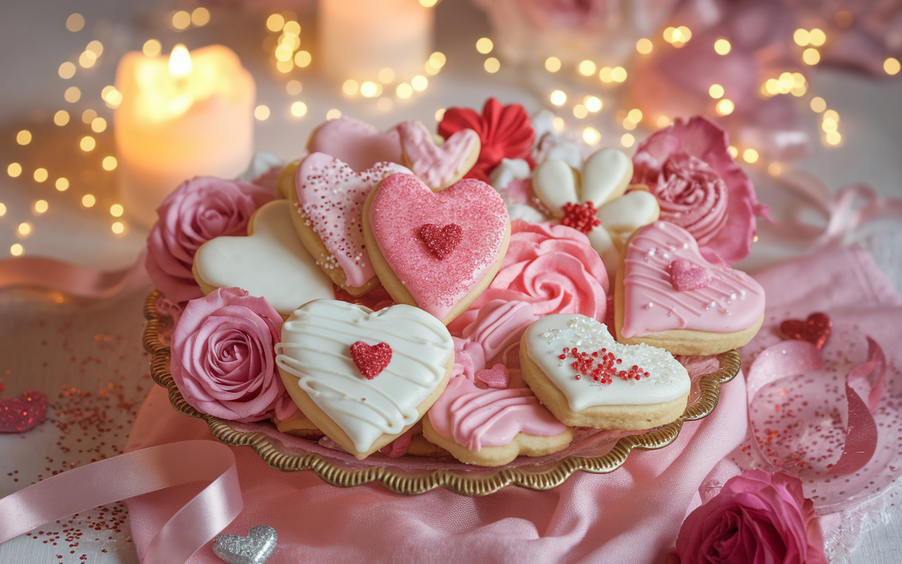 Valentines Spritz cookies pink